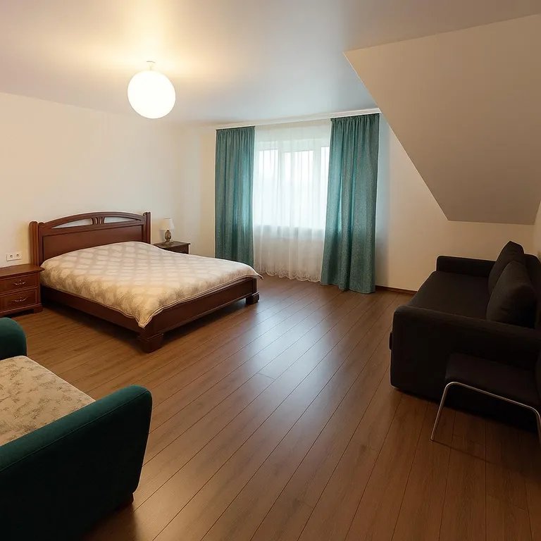 Дом на берегу пруда с камином, чаном и баней для большой компании