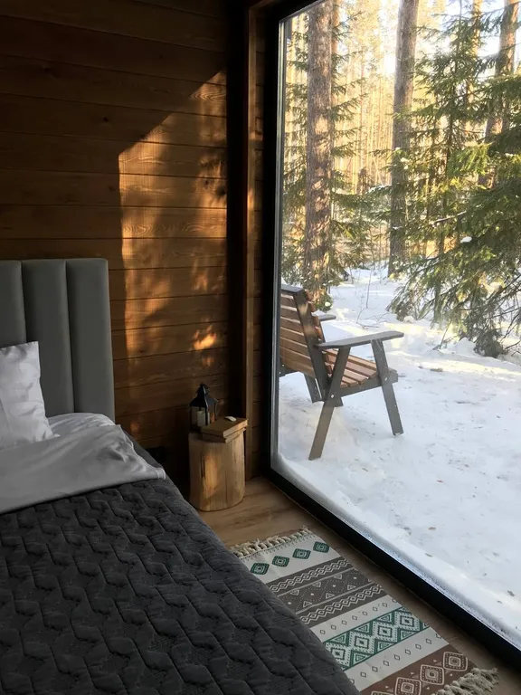 Домик с видом на лес с купелью