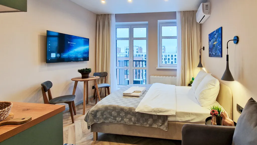 Квартира Квартира Дизайнерская студия в Сердце Ярославля с панорамой на город и балконом — Ярославль