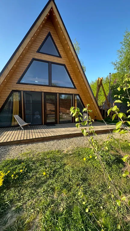 Коттедж Треугольный эко-дом с баней и чаном — Истра