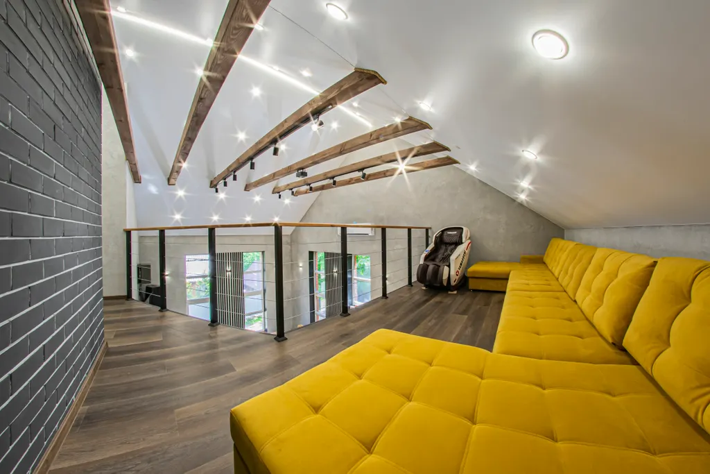 Просторный коттедж Лофт-хаус для большой компании с бассейном и сауной