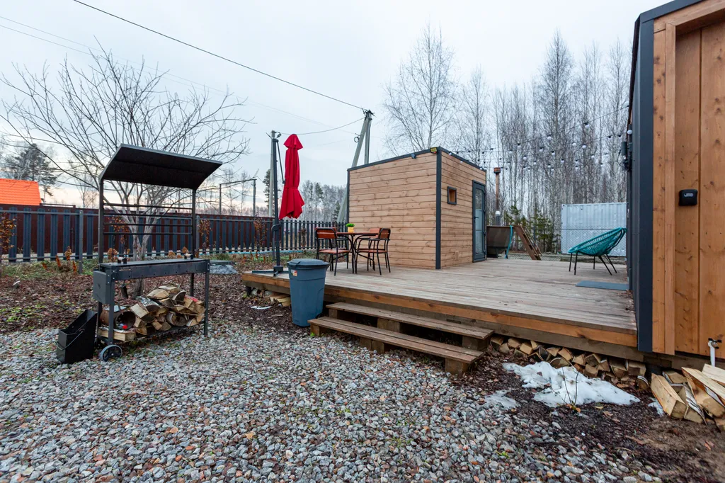 Семейный домик с финской сауной у леса