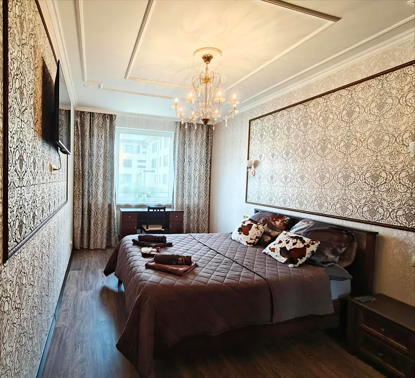 Большая квартира с терассой у охта-парка с дизайнерским ремонтом