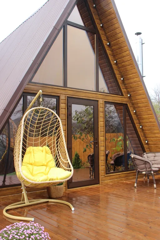 Spa-отдых в гостевом доме в стиле A-frame с отдельным двориком
