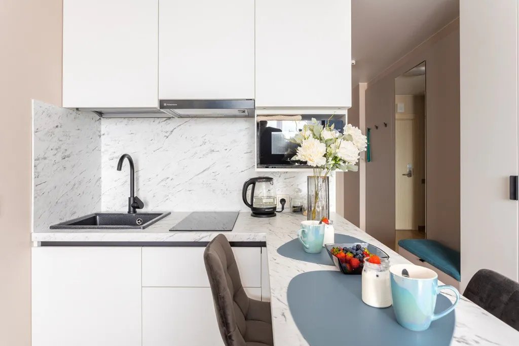 Квартира Квартира Студия Light Blue у метро Кировский завод — Санкт-Петербург