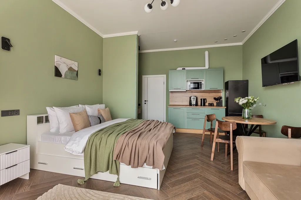 J&N Apartments Дизайнерская видовая студия с балконом