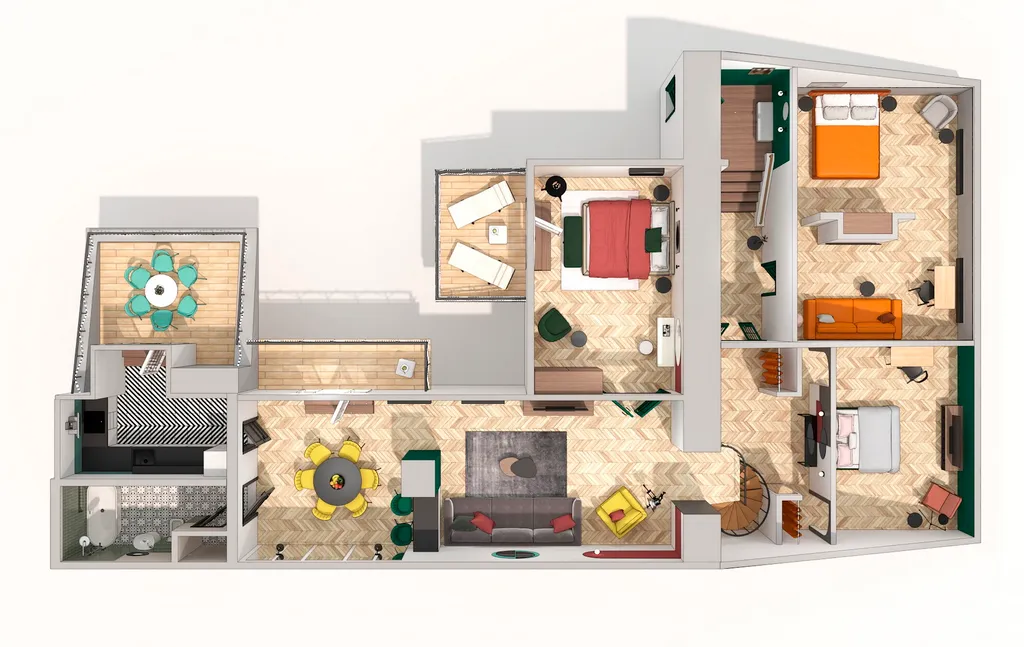 Квартира Апартаменты двухуровневые Benua 170 с Тремя Террасами — Санкт-Петербург