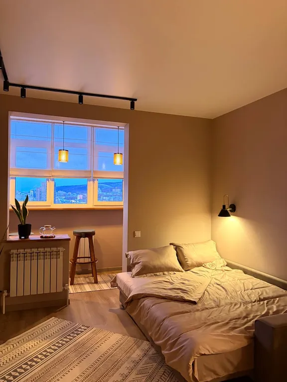 Уютная студия с прекрасным видом на город