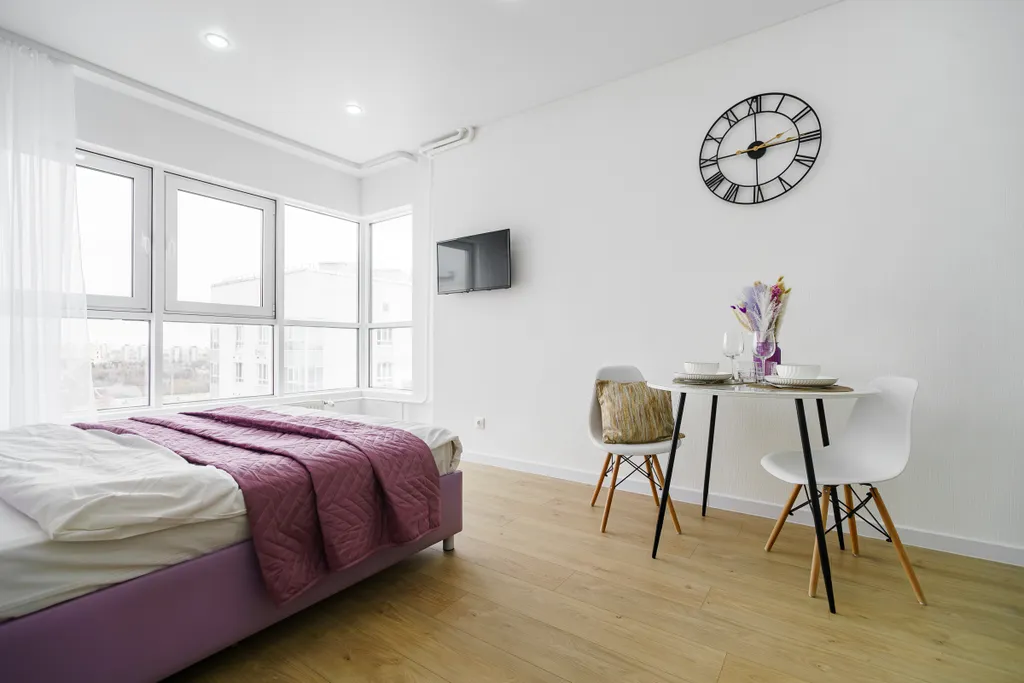 Студия на 24 этаже с панорамным видом на реку в ЖК Аквамарин