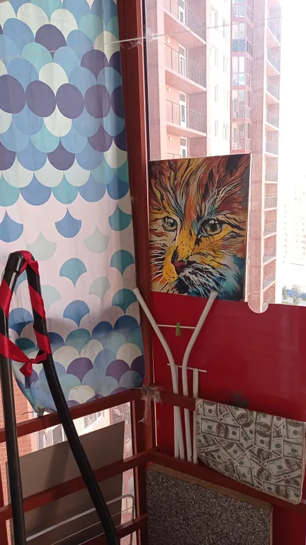 Комната с собственным балконом, где можно курить, электроплитой, вид Питер