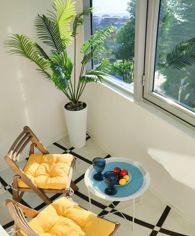 Квартира с 2 отдельными спальнями и кухней-гостинной недалеко от моря