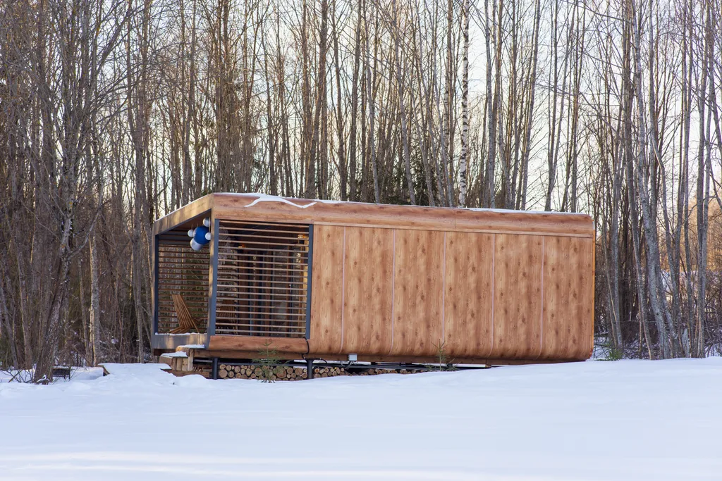 Коттедж Домик в лесу у реки с панорамным остеклением — Сиверский