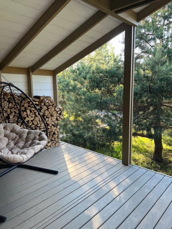 Коттедж Дубль дома с панорамными окнами на сосны — Семеновское