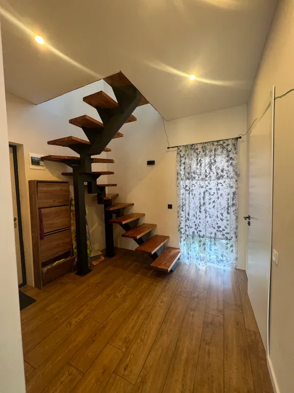 Дом с березовым лесом на участке