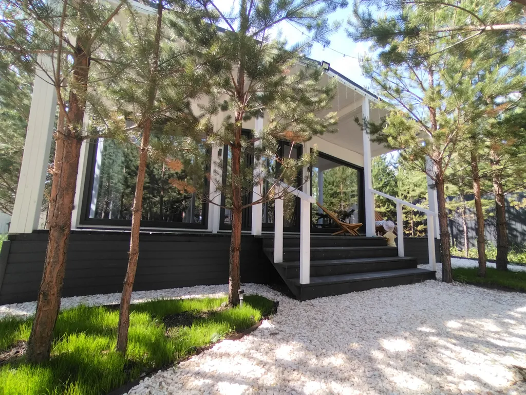 Домик, чан, баня в сосновом лесу, закрытая территория