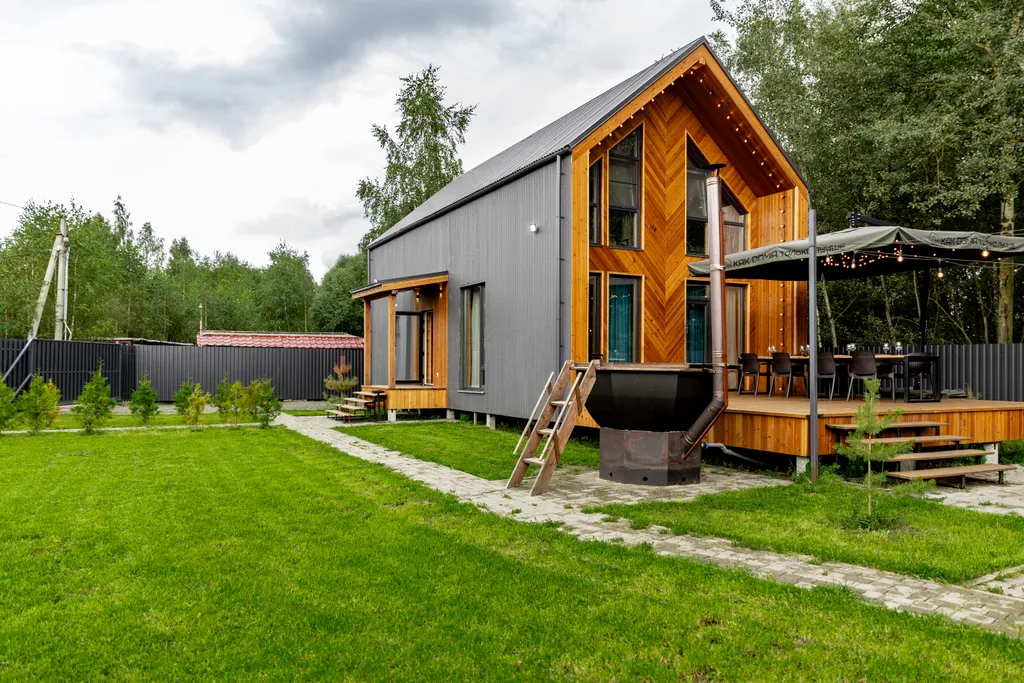 Коттедж Прекрасный дом-БАРН с большой террасой и банным чаном — Ногинск