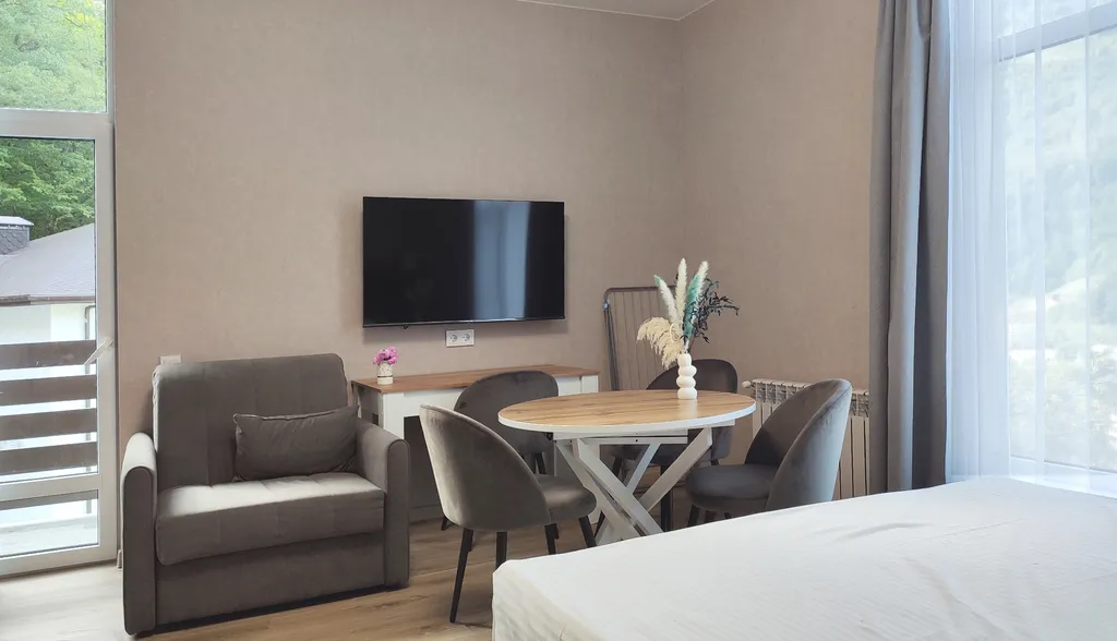 Квартира Квартира Панорамный двухместный апартамент улучшенный комфорт с кухней и балкон — Эсто-Садок