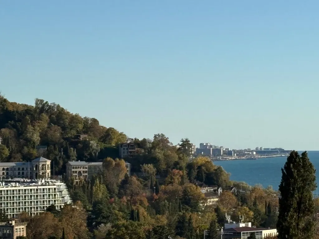 Апартамент с панорамными окнами с видом на море, горы и лес в Хосте