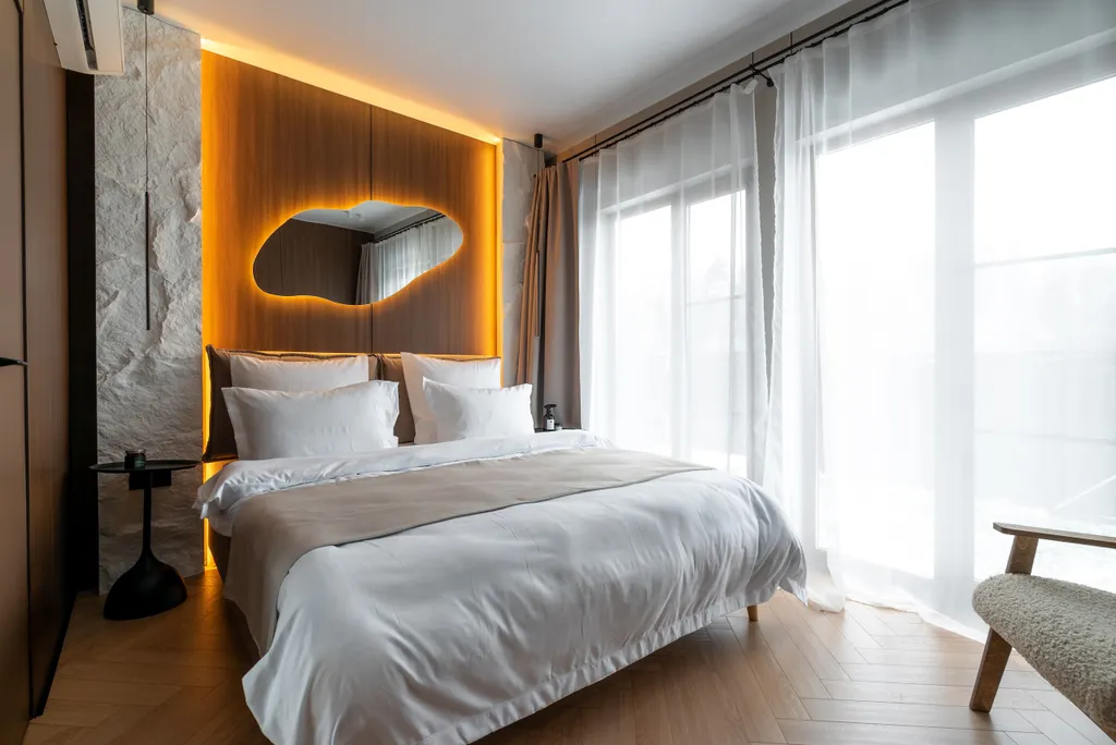 Теплый панорамный дом с русской баней и купелью