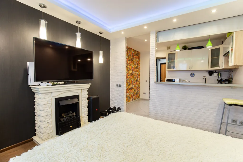 Шикарная студия с камином у метро