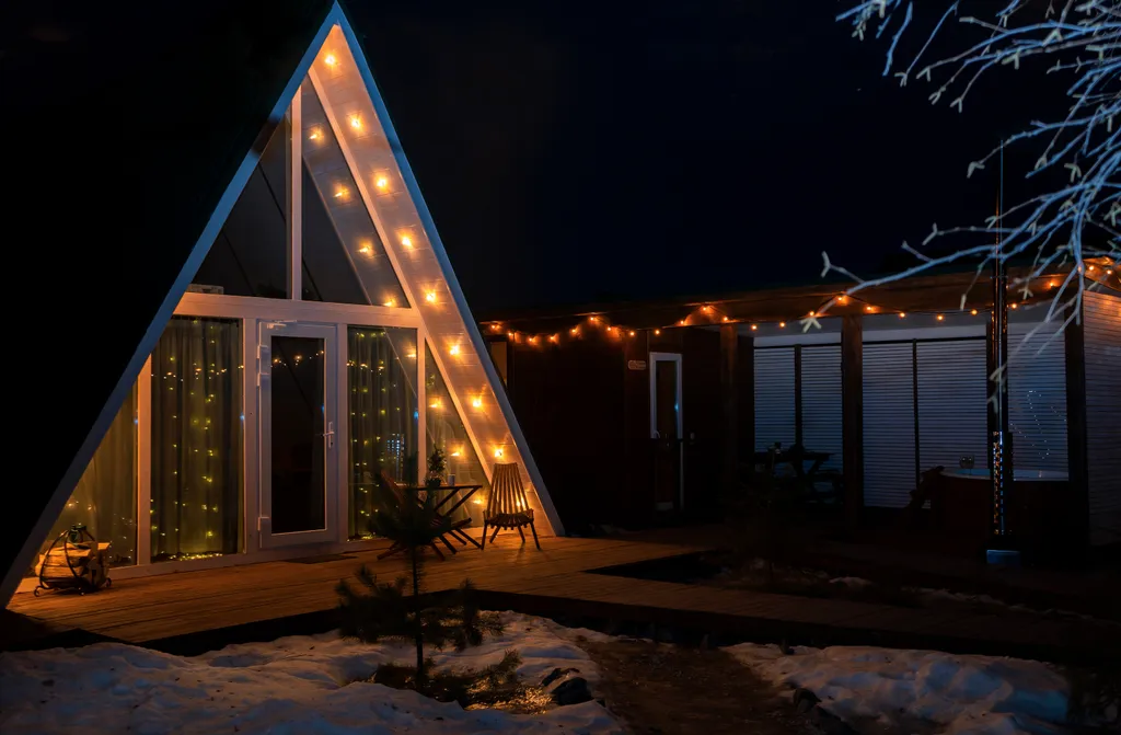 Коттедж A-frame дом Изумруд — Образцово