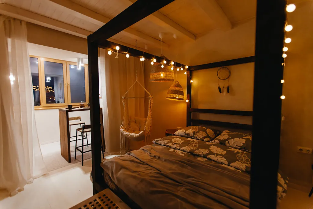 Студия Бали в сердце города, с панорамным видом на город и Волгу