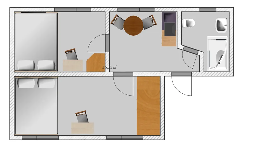 Двухкомнатная квартира под ключ