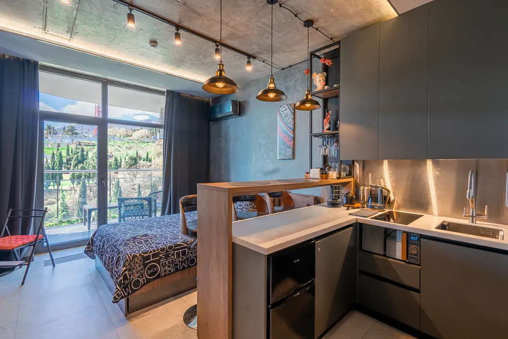 Дизайнерская студия Ls-black strong с видом на море и горы 7 этаж