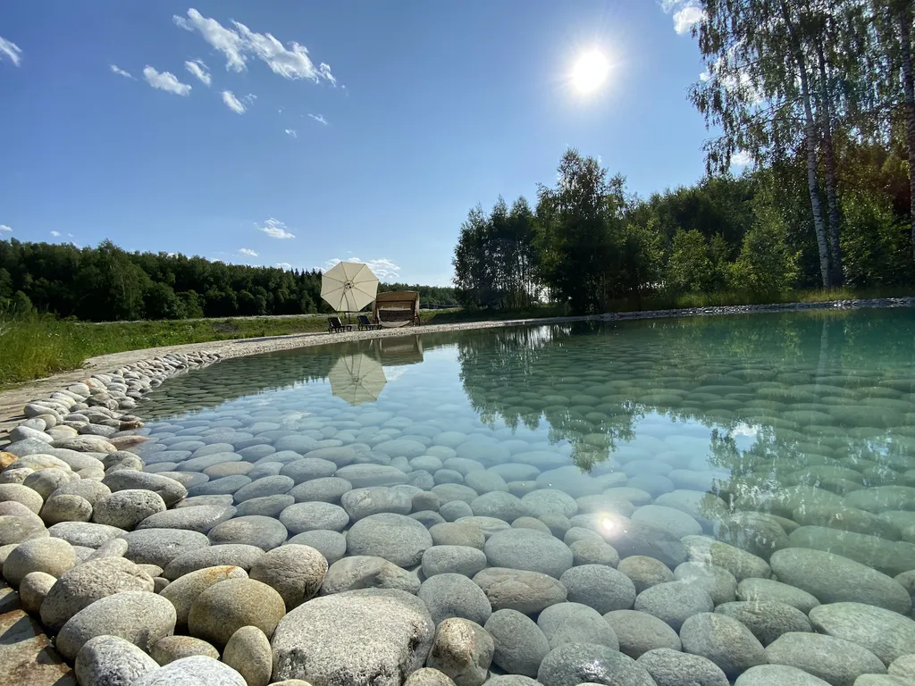 Коттедж Домик ЧЕРНИКА. Большой пруд с пляжем в глэмпинге "Усадьба Ягодное". — аренда посуточно в Коломна