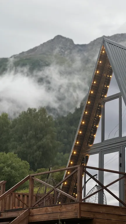 Уютный домик с панорамным видом на горы