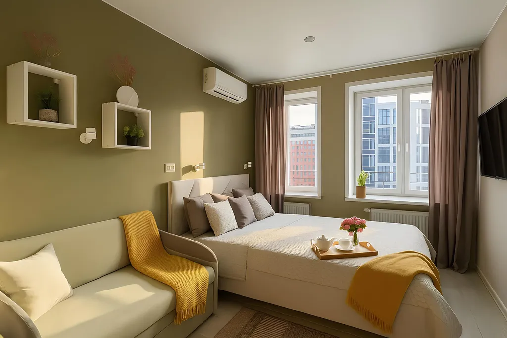 Квартира Уютно Ижевск лучшая студия для семьи бесконтактное заселение — аренда посуточно в Ижевск