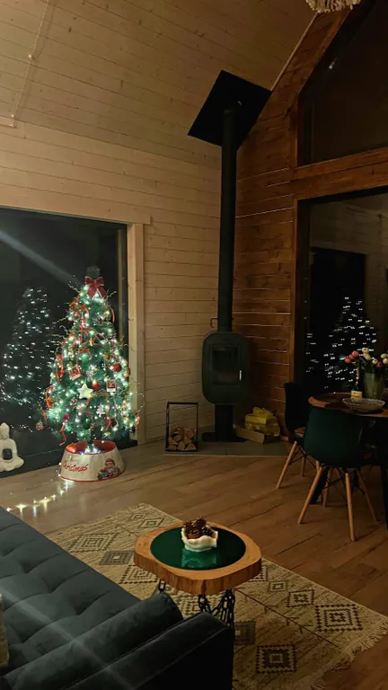 Уютный дом с купелью и камином Лесное Вдохновение