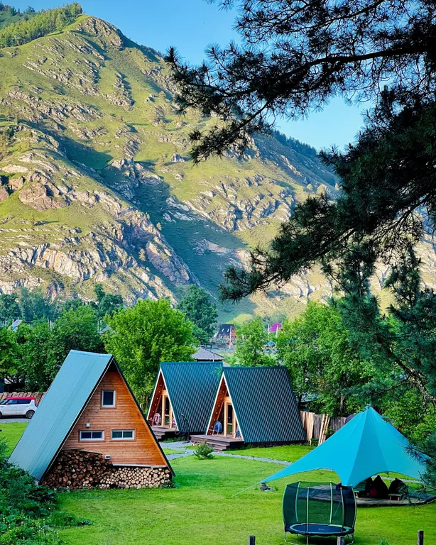 А-фрейм 6/6 с видом на горы и лес