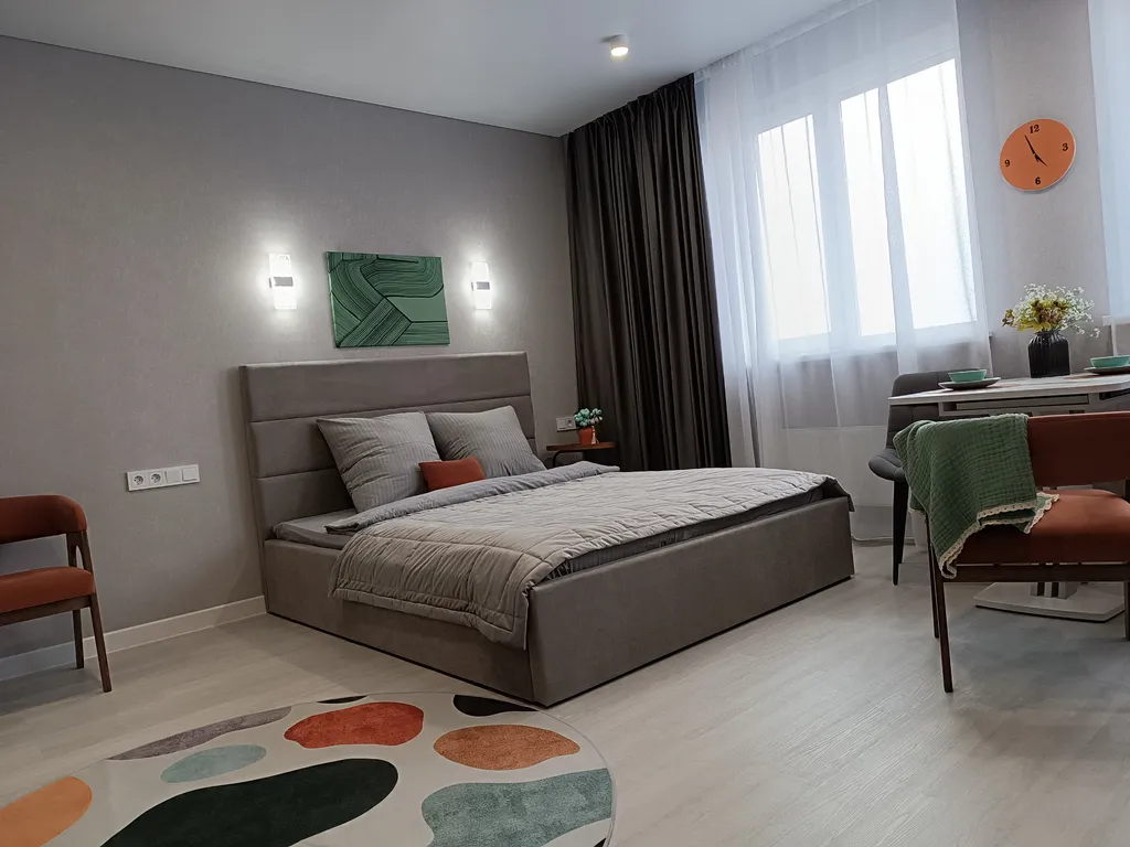 Просторная студия с 4-х местным размещением с видом на город