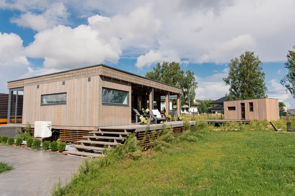 Дом с баней с видом на лес