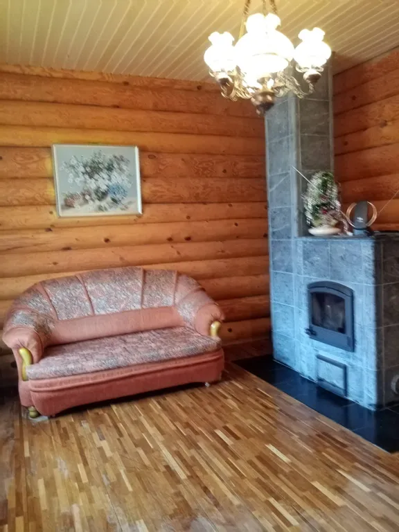 Деревянный домик с соломенной крышей и русская баня