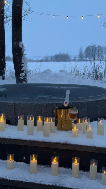 Скандинавский дом с джакузи, сауной и видом на живописное поле