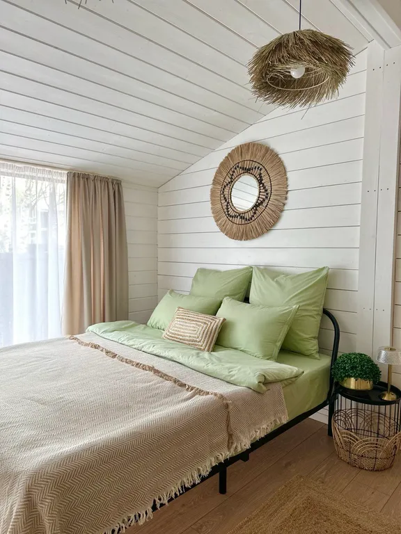 Дом с панорамной сауной, купелью на закрытом лесном участке