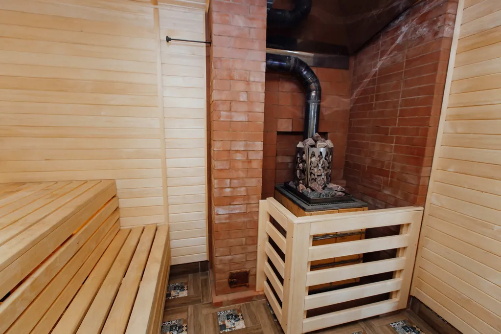 Коттедж с баней на дровах и купелью