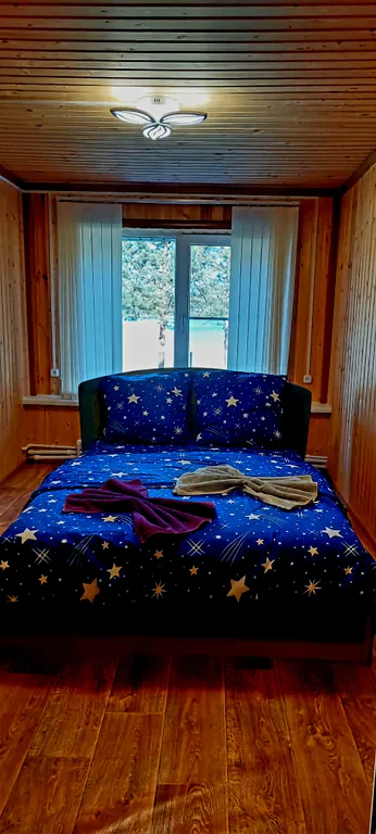 Деревенский дом в окружении леса на берегу озера