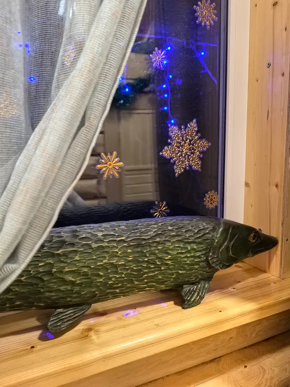 Деревянный дом, на берегу меличуярви, на краю леса в карельском селе