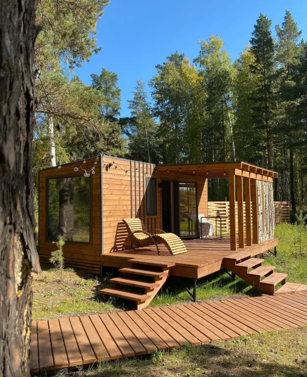 Домики с баней и чанами в Верхнем Дуброво