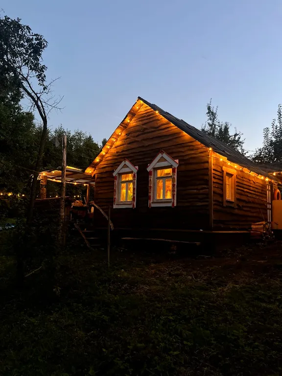 Изба с уютом детства, деревенский дом с баней и русским бытом