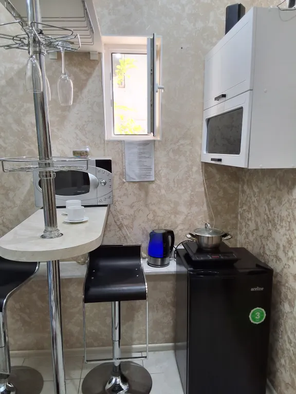 Студия с приятной синей подсветкой