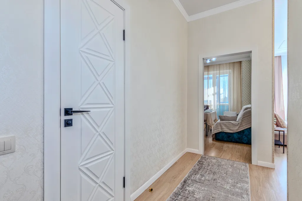 Уютная однокомнатная с видом на город возле набережной в Астане