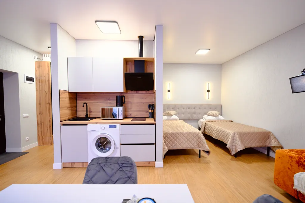 Студия с красивым видом