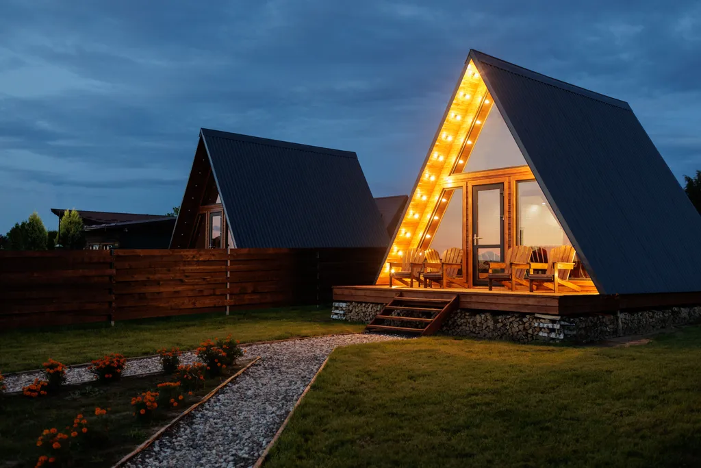 Aframe lux black (Дом на берегу Рыбинского водохранилища)