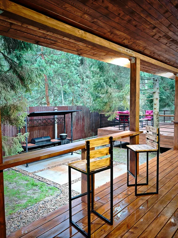 Лесной дом с тёплым бассейном, джакузи, сауной и сибирским чаном