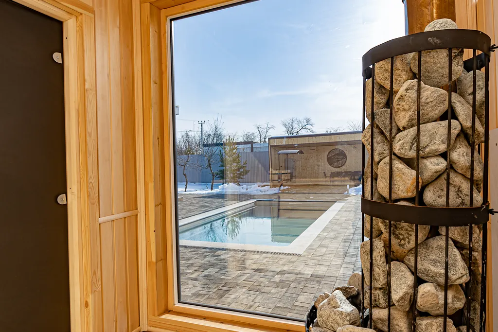 Клёвый дом с теплым бассейном и баней