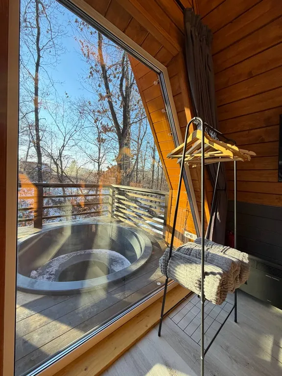 Дом A-Frame с купелью для Вашего уютного отдыха